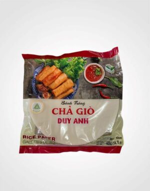 Rice Paper 22cm 400g - Duy Anh Rice Paper consists of edible ultra-thin sheets of paper rolled out from a mixture of water, rice and tapioca flour and salt to taste.